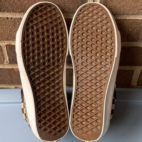 Vans Expresso Brown & White Checkerboard High Top Skateboard Sneakers - Picture 8 of 9